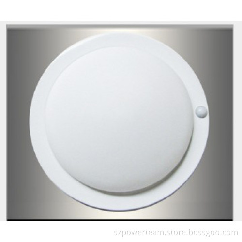 Square LED emergency lighting with microwave sensor, ceiling mounted